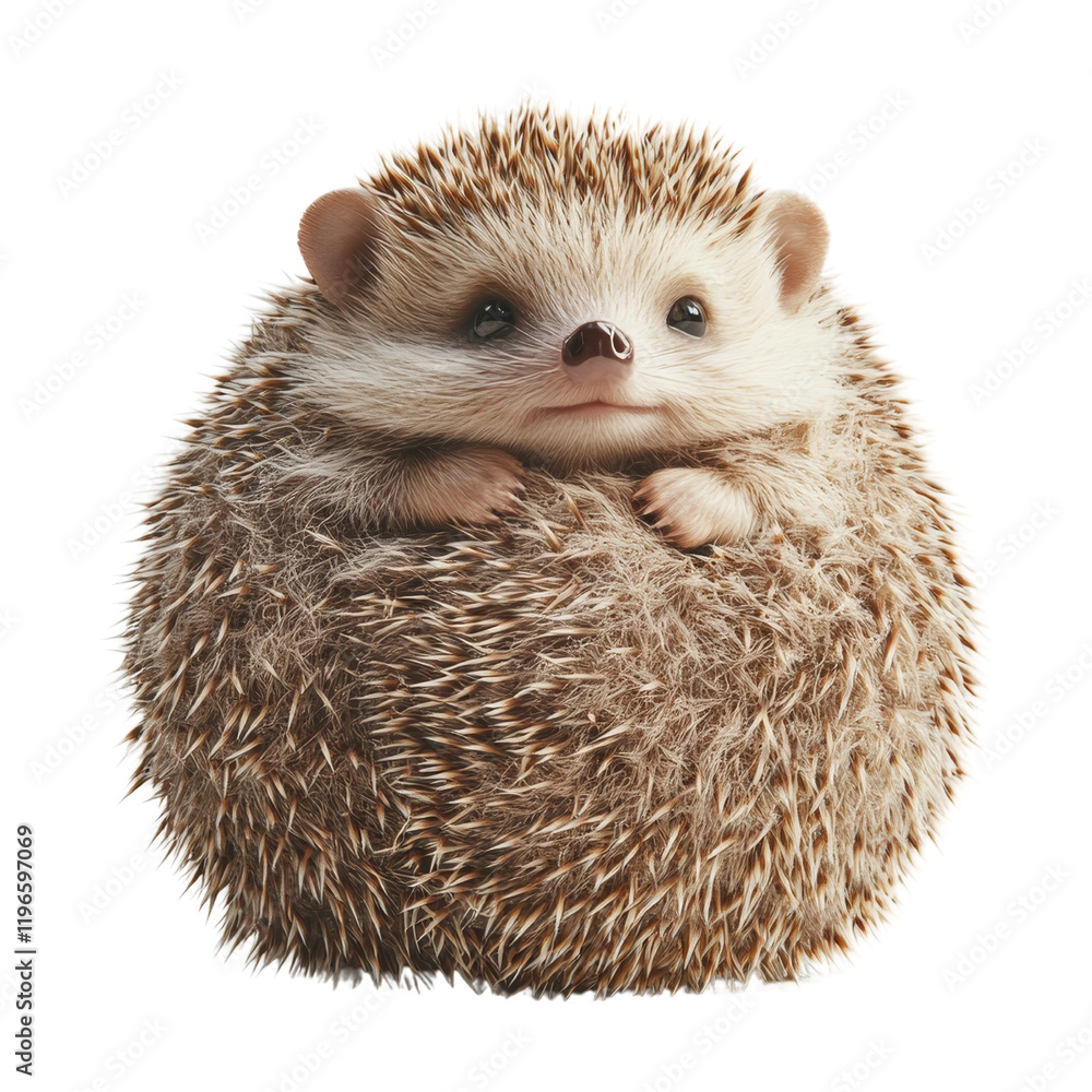 Obraz premium Hedgehog cuddling in cozy nest forest cute animal