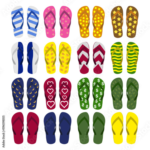 collection of flip flops