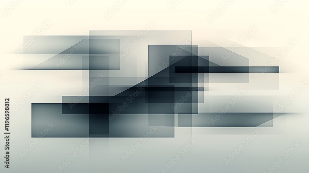 Fototapeta premium Abstract composition of overlapping geometric shapes creating a sense of movement and depth