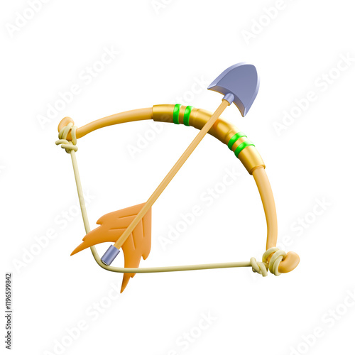 3d icon render bow and arrow