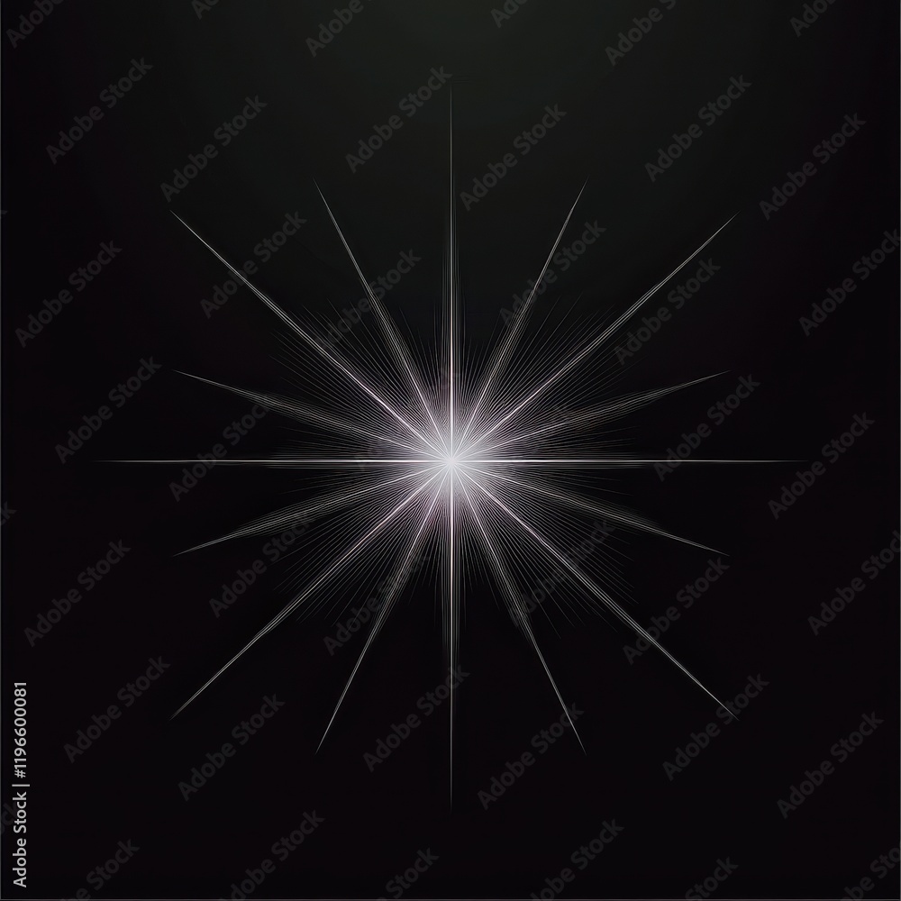 Abstract White Starburst on Black Background Abstract White Starburst on Black Background
