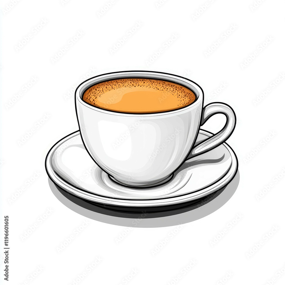 Obraz premium Aromatic Coffee in a White Cup: Enjoy the Perfect Morning Brew