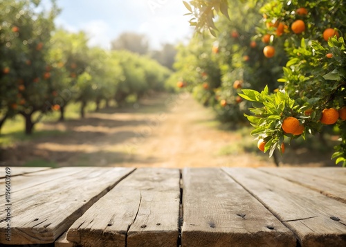 orange tree branches with ripe juicy fruits. natural fruit background outdoors.
 photo