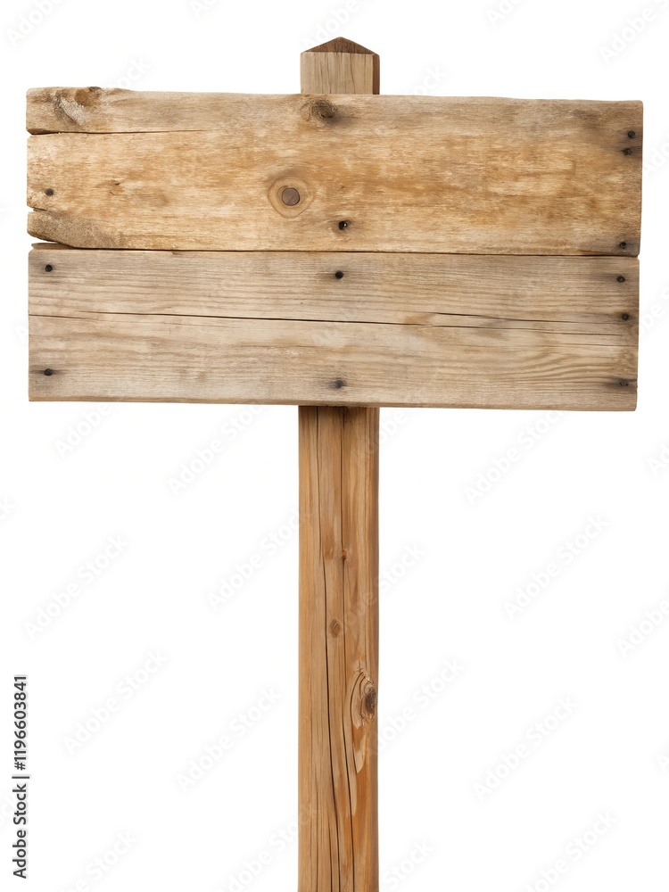 Wooden sign isolated on white background.
Wooden sign isolated on white background.