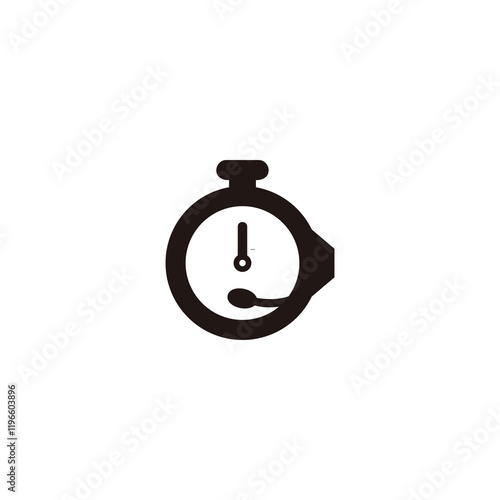 abstract design icon logo customer service 24 hours