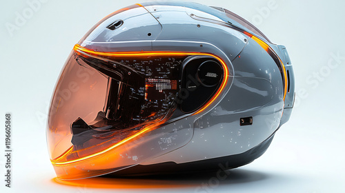 a helmet with a light on it photo