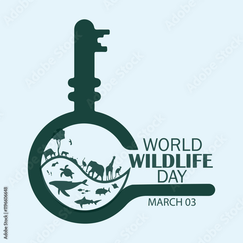 World wildlife Day. March 3. Vector illustration. Holiday poster, banner, card, postcard, poster, background design.