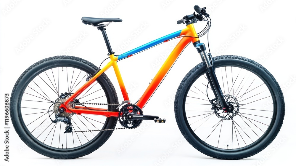 Fototapeta premium Colorful mountain bike isolated on white background.