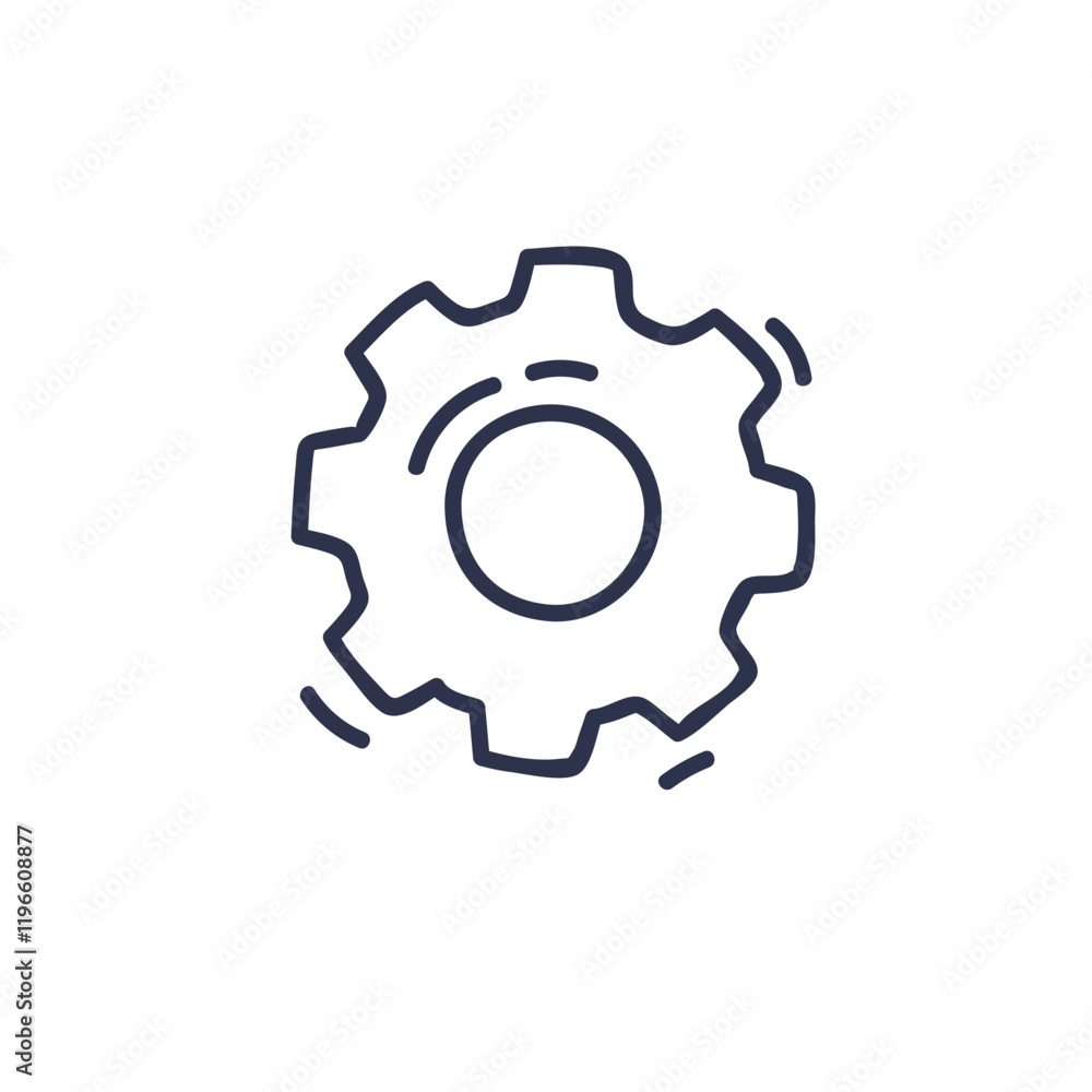 Simple gear icon symbolizing mechanics and process. Simple gear icon symbolizing mechanics and process.