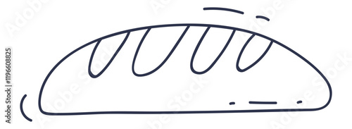 Simple line drawing of a bread loaf with scoring marks.