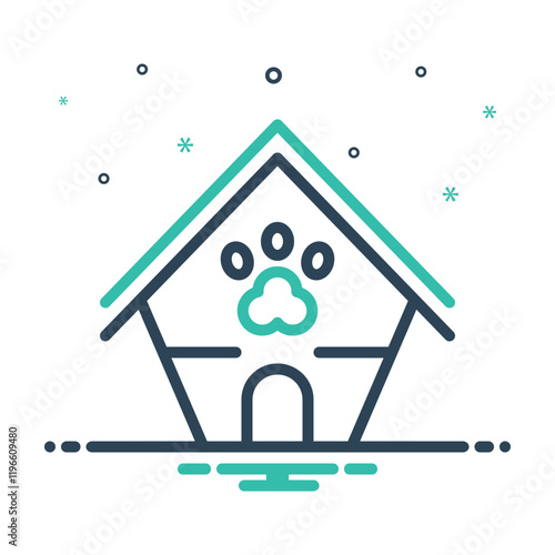 Mix icon for pet house