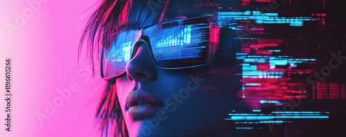 Wallpaper Mural Digital Art Glitch Aesthetic: Abstract glitch effect, vibrant neon colors, digital art, futuristic vibe, edgy and bold, tech-themed Torontodigital.ca