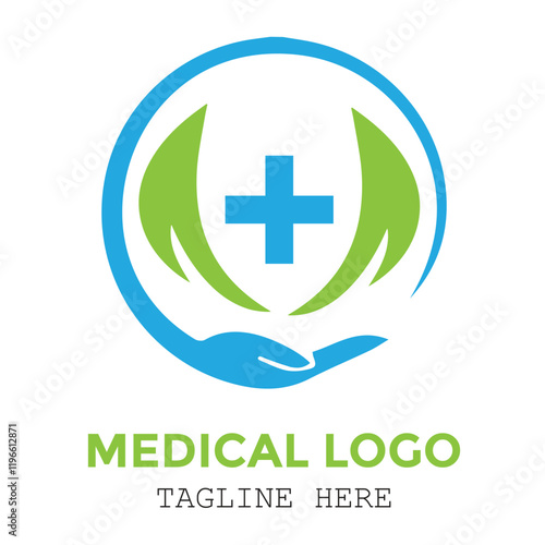 Hand care medical pharmacy services expert modern logo design