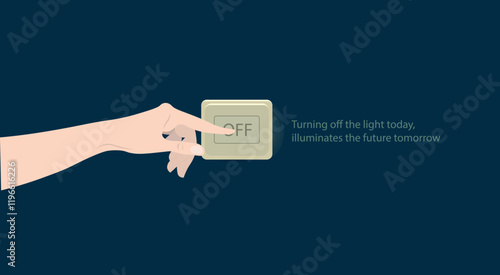 Hand turning off a switch with "OFF" text.