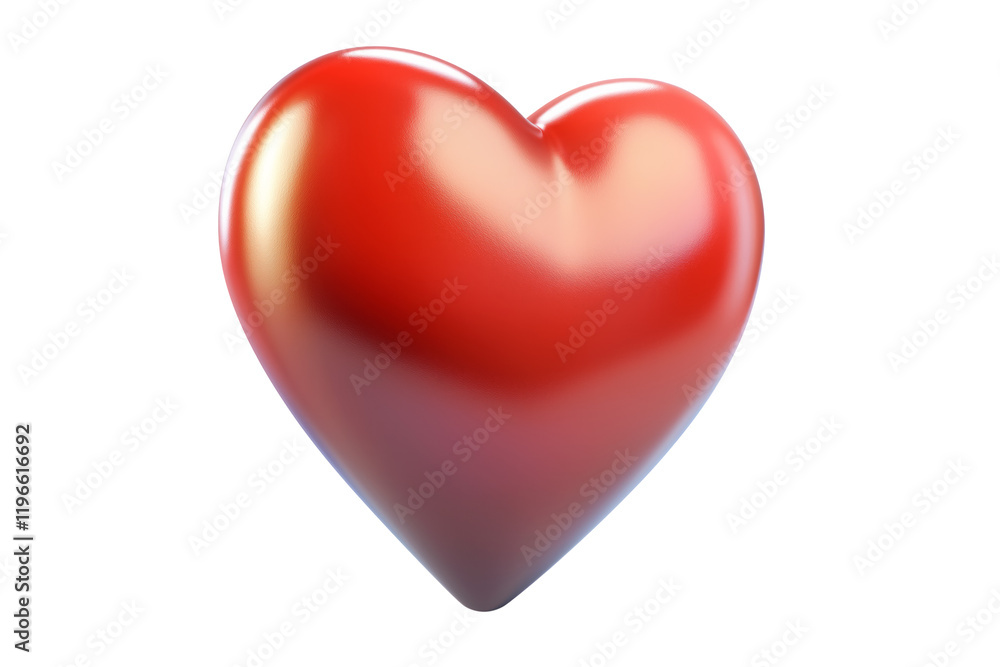 Shiny red heart with smooth, glossy texture isolated on white transparent background, symbol of love, passion and romance concept of Valentine Day Shiny red heart with smooth, glossy texture isolated on white transparent background, symbol of love, passion and romance concept of Valentine Day