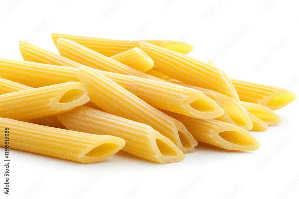 Piled penne pasta with clean background Piled penne pasta with clean background