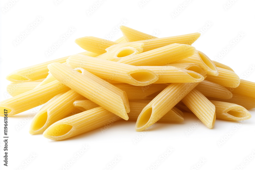 Stacked penne pasta with sharp details Stacked penne pasta with sharp details