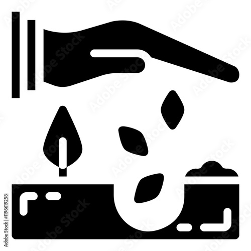 seeding vector glyph icon