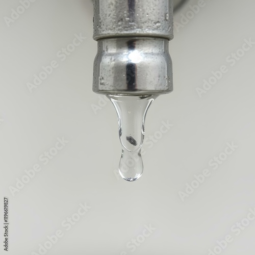 Dripping water from a tap. Lack or leakage of water.
