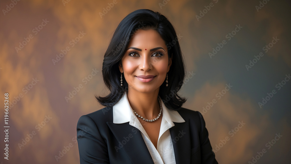 Portrait of confident middle-aged Indian businesswoman manager entrepreneur Portrait of confident middle-aged Indian businesswoman manager entrepreneur