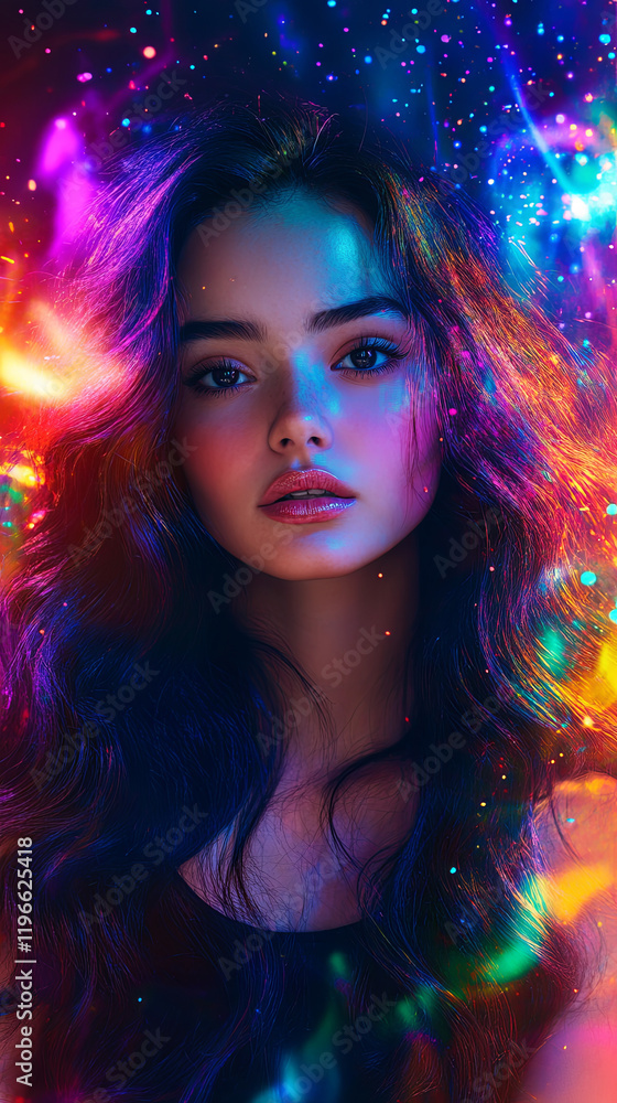 Ethereal Portrait with Cosmic Glow Ethereal Portrait with Cosmic Glow