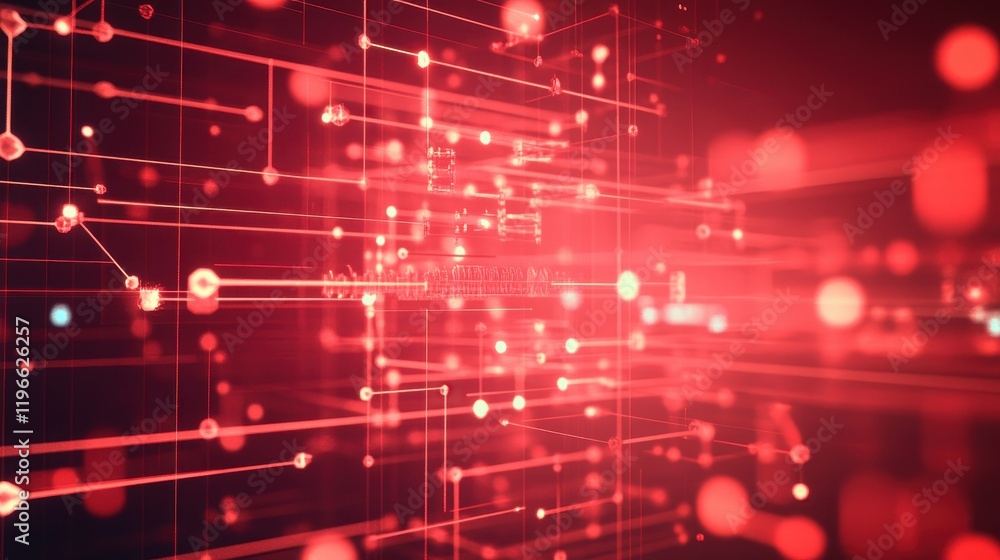 Obraz premium Dynamic Red Abstract Digital Background