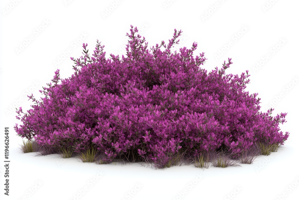 Lush purple flowering shrub isolated on white background. Lush purple flowering shrub isolated on white background.