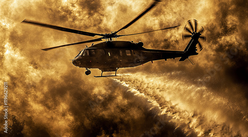 Aerial Firefighting Helicopter in Action photo