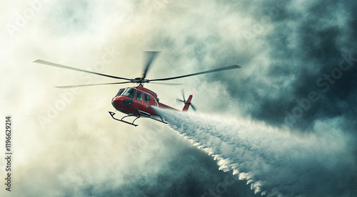 Aerial Firefighting Helicopter in Action photo