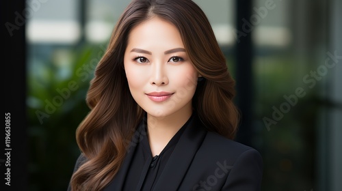 Free Download Confident woman in professional attire posing in a modern urban setting. Generative AI - GFXLoad