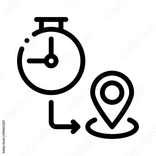 time tracking line icon