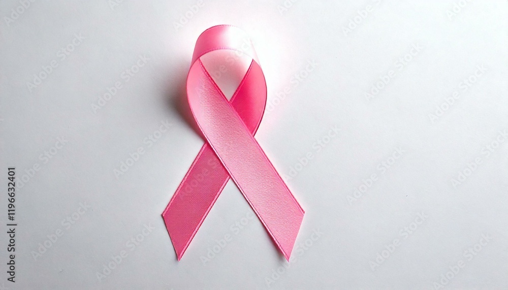 Pink ribbon on white background. Breast Cancer Awareness Month Pink ribbon on white background. Breast Cancer Awareness Month