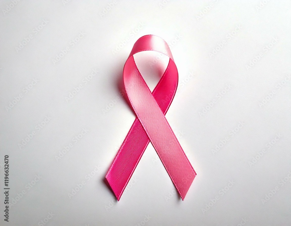 Pink ribbon on white background. Breast Cancer Awareness Month Pink ribbon on white background. Breast Cancer Awareness Month