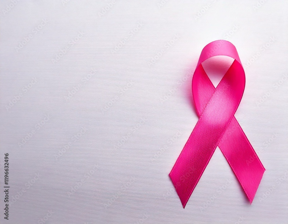 Pink ribbon on white background. Breast Cancer Awareness Month Pink ribbon on white background. Breast Cancer Awareness Month