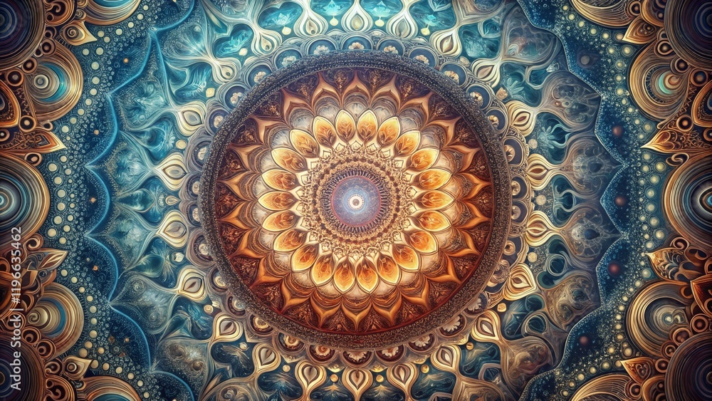 Esoteric Mandala in Earth and Sky Tones Esoteric Mandala in Earth and Sky Tones
