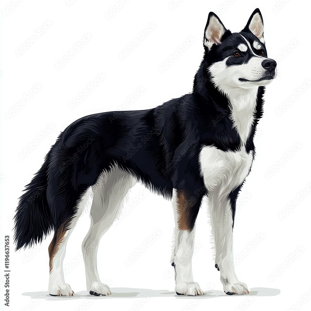 Majestic Siberian Husky Dog: A Stunning Black and White Canine Portrait Majestic Siberian Husky Dog: A Stunning Black and White Canine Portrait