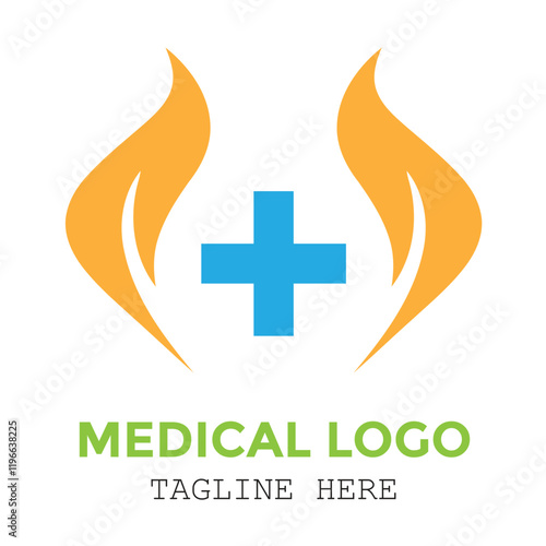 Medical center fire special minimalist logo design
