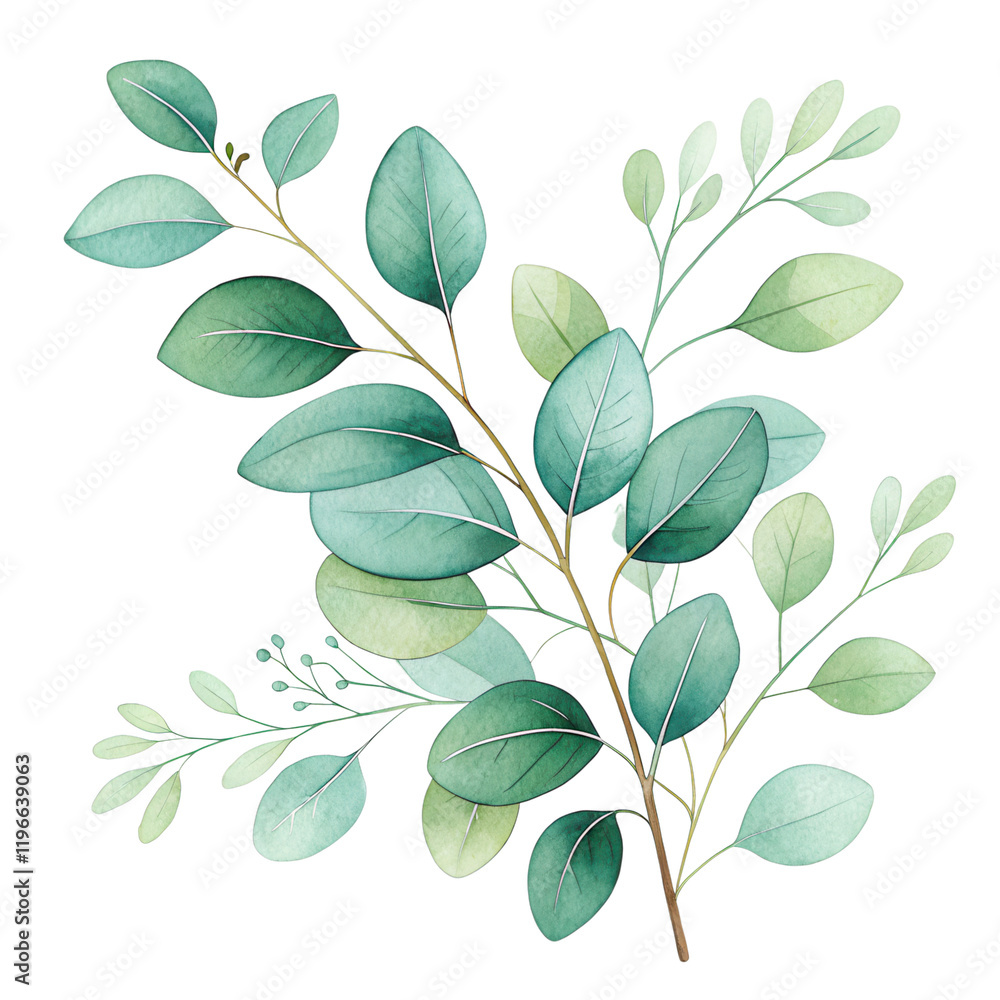 Obraz premium A delicate arrangement of green leaves showcasing various shapes and sizes, featuring a natural blend of colors.