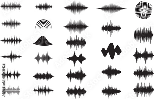 Sound Wave Silhouettes Set