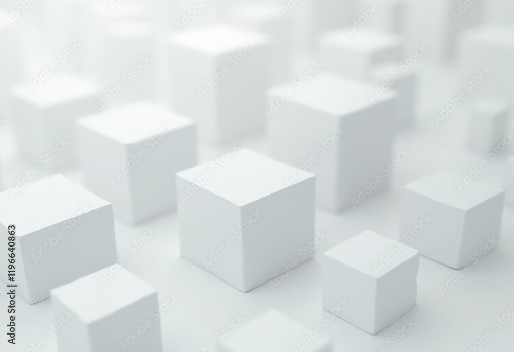 Abstract Minimalistic Background of White Cubes Abstract Minimalistic Background of White Cubes