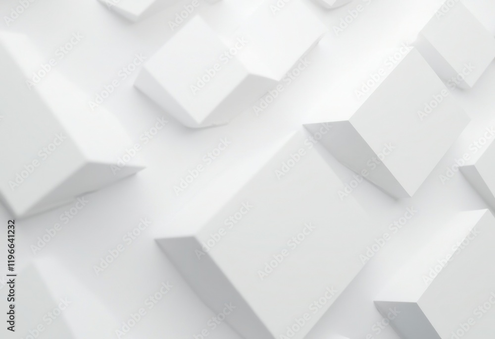 Obraz premium Abstract White Background With Three-Dimensional Cubes