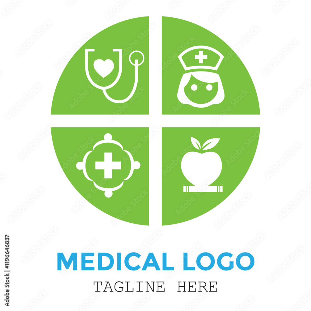 Medical medicine pharmacy clinical nurse and stethoscope with healthy icon professional logo design Medical medicine pharmacy clinical nurse and stethoscope with healthy icon professional logo design