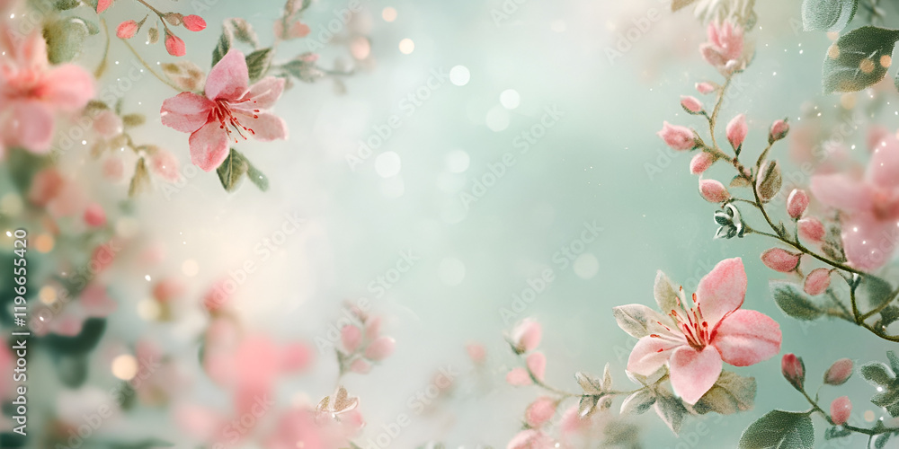 Spring Flower Petals Falling Background - Soft and Elegant Seasonal Design Spring Flower Petals Falling Background - Soft and Elegant Seasonal Design