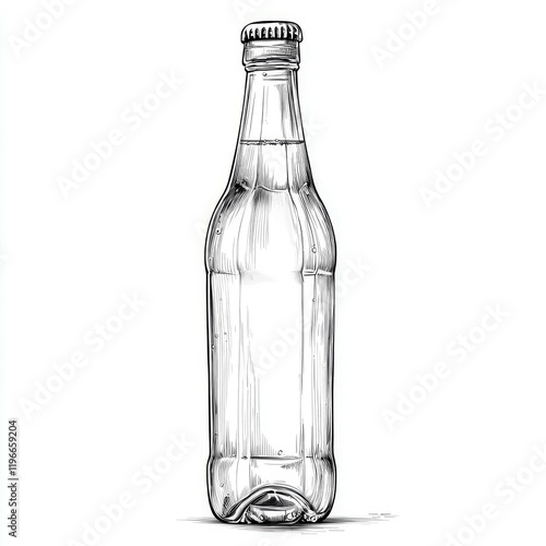 Wallpaper Mural Sophisticated Drink Bottle: A Vintage-Style Beverage Illustration. Clean and elegant design, perfect for branding and marketing materials. Torontodigital.ca