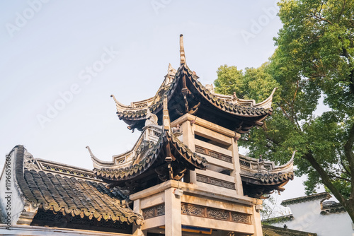 Wallpaper Mural Detail close-up of ancient architecture in Huishan Ancient Town, Wuxi City, Jiangsu Province, China on July 28, 2024 Torontodigital.ca
