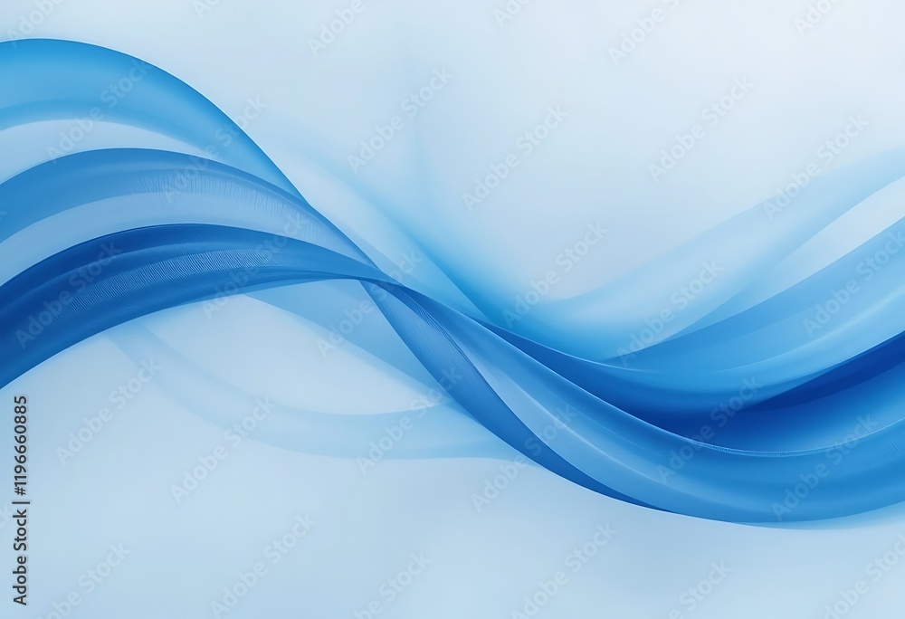 Naklejka premium Abstract Blue Waves Flowing Design