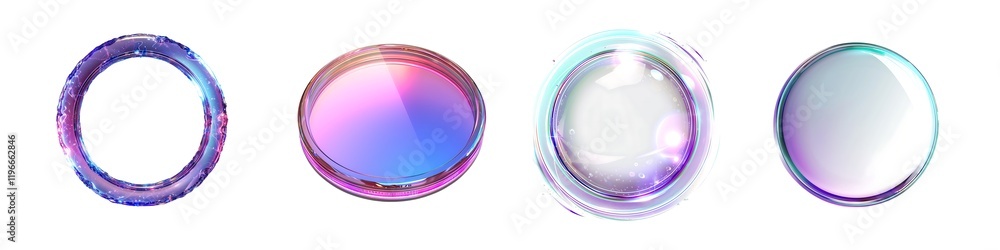 Set of Artistic Iridescent Circular Ring PNG, Isolated on Transparent Background, 3D Glass Circles PNG Set of Artistic Iridescent Circular Ring PNG, Isolated on Transparent Background, 3D Glass Circles PNG
