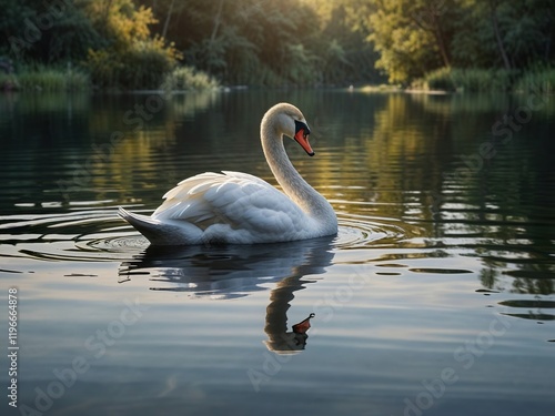 Fototapeta Naklejka Na Ścianę i Meble -  swan on the lake