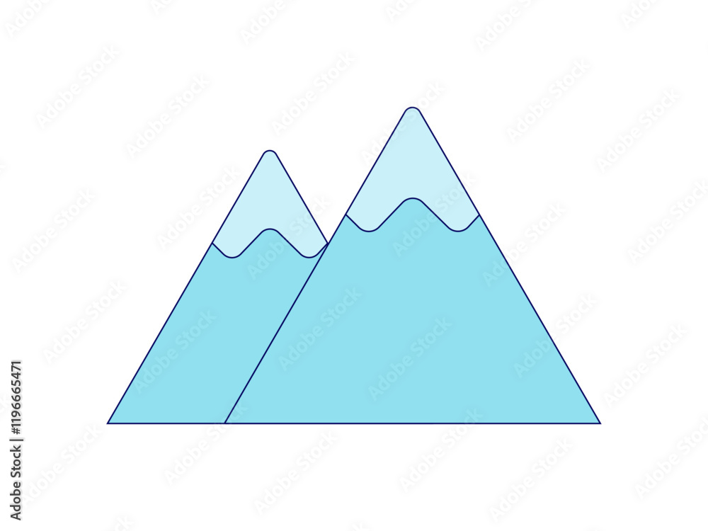 Mountain icon. Winter icon. Flat vector icon Mountain icon. Winter icon. Flat vector icon