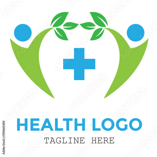 People healthy care life and pharmacy minimalist logo design